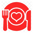 Romantic Dinner Food Knife Icon