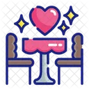 Romantic Dinner Couple Valentine Icon