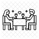 Romantic Dinner Dinner Love Icon