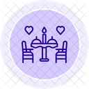 Romantic Dinner Line Icon Icon