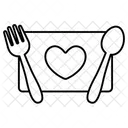 Romantic Dinner Spoon Fork Love Valentine Icon
