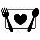 Romantic Dinner Spoon Fork Love Valentine Icon