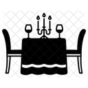 Romantic Dinner Table Love Valentine Icon