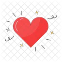 Romantic heart beats sparkles  Icon