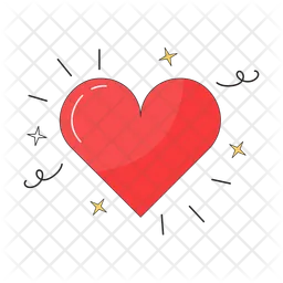 Romantic heart beats sparkles  Icon