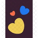 Romantic hearts on black background picture  Icon
