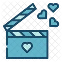 Romantic Movie Heart Clapboard Clapboard Icon