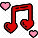 Romantic Music Musical Note Hearts Icon