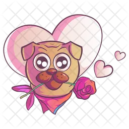 Romantic pug  Icon