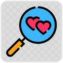 Valentine Day Searching Heart Icon