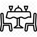Romantisches Abendessen Symbol