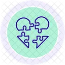 Icono De Linea De Rompecabezas De Corazon Icono