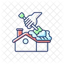Roof Snow Removal Hand Roof Icon