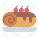 Rool Cake Chocolate Swiss Roll Icon