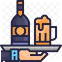 Room Service Service Tray Beer Icon