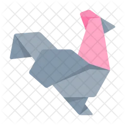 Rooster Origami  Icon