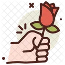 Hand Rose Rose Propose Icon