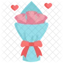 Rose Bouquet Heart Icon