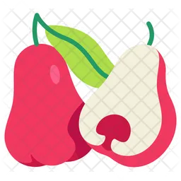Rose Apple With Half Cut  Icon
