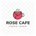 Rose Cafe Hot Coffee Cafe Logomark Icon