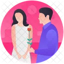 Rose Day Giving Rose Valentine Day Icon