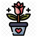 Rose Flower Valentines Day Icon