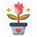 Rose Flower Valentines Day Icon