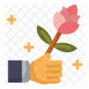 Rose Flower Hand Icon