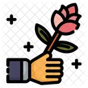 Rose Flower Hand Icon