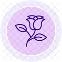 Rose Line Icon Icon