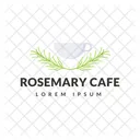 Rosemary Cafe Herbal Coffee Cafe Logomark Icon