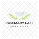 Rosmarin Cafe Krauterkaffee Cafe Logo Symbol