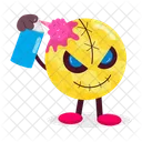 Rosto De Halloween Rosto Costurado Emoji De Halloween Ícone
