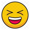 Rosto Sorridente E Semicerrado Ícone