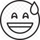 Rosto Sorridente Com Boca Aberta E Suor Frio Ícone