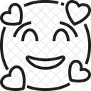 Rosto Sorridente Com Coracoes Emoji Emocao Ícone