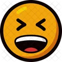 Rosto Sorridente E Semicerrado Emoticon Emoji Ícone