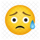 Rosto Triste Mas Aliviado Emoji Aliviado Ícone