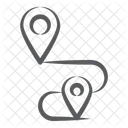 Rota Localizacao Do Mapa Pinos Do Mapa Ícone