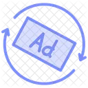 Icone De Linha Duotonica De Rotacao De Anuncio Ícone