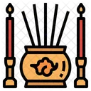 Rote Kerze Chinesisch Und Weihrauch Beten Tradition Symbol