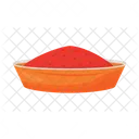 Rotes Essen in Orange  Symbol