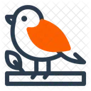 Rotkehlchen Vogel Rot Zwitschern Symbol