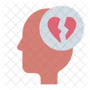 Roto Corazon Mental Icono