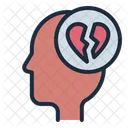 Roto Corazon Mental Icono