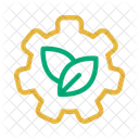 Roue dentée avec feuilles  Icône