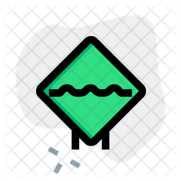 Rough Road Ahead Icon - Download in Colored Outline Style