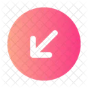 Round Arrow Left Down Icon