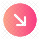 Round Arrow Right Down Icon