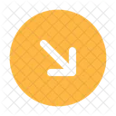 Round Arrow Right Down  Icon